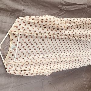 Boutique+ 2/3x cream, burgundy, & mustard kimono duster